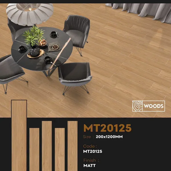 Gạch Đá Mờ Vân Gỗ - Gạch Giả Gỗ 20x120 Ốp Lát màu nâu MT20125