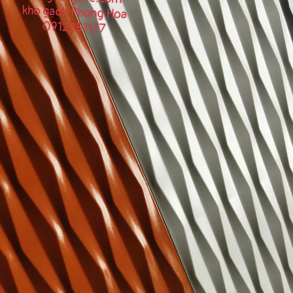 Gạch Men Ốp Tường Trang Trí 25x50 Thanh Thanh lượn sóng HA4-20