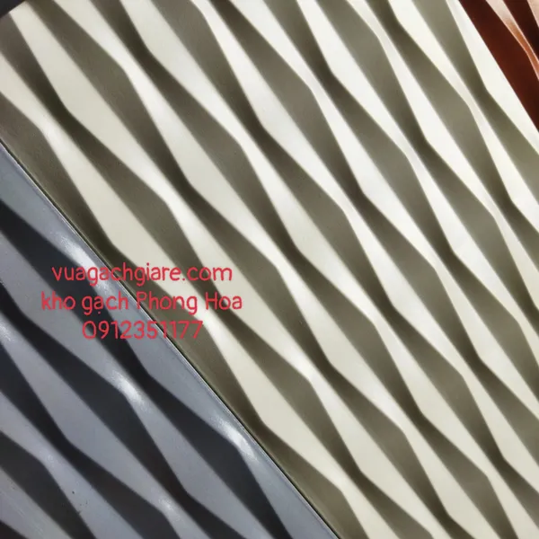 Gạch Men Ốp Tường Trang Trí 25x50 Thanh Thanh lượn sóng HA4-20