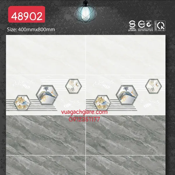 Gạch Đá 40x80 Ốp Tường Mikado Giá Rẻ xám vân đá 48902