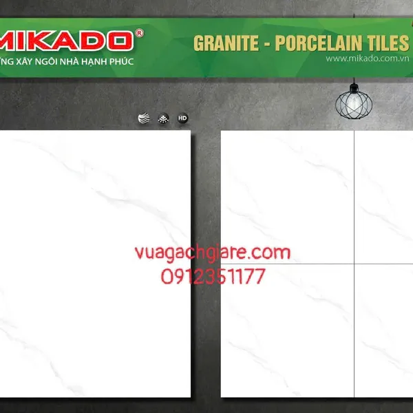 Gạch Đá 60x60 Ốp Lát Mikado Giá Rẻ trắng vân khói 6002