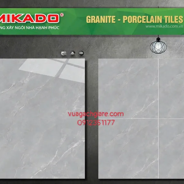 Gạch Đá 60x60 Ốp Lát Mikado Giá Rẻ xám vân trắng 6005