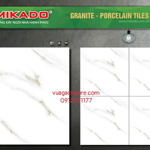 Gạch Đá 80x80 Ốp Lát Mikado Giá Rẻ trắng vân khói 8601