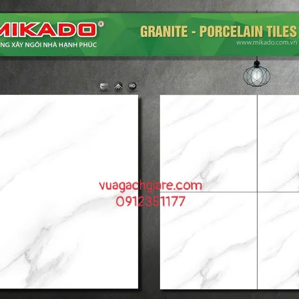 Gạch Đá 80x80 Ốp Lát Mikado Giá Rẻ trắng vân khói 8606