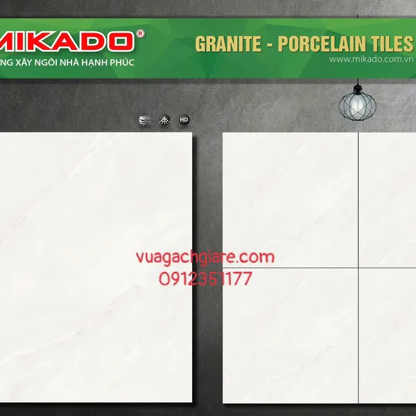 Gạch Đá 80x80 Ốp Lát Mikado Giá Rẻ trắng vân mây 8508