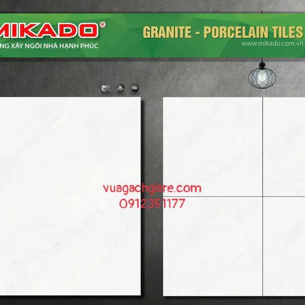 Gạch Đá 80x80 Ốp Lát Mikado Giá Rẻ trắng vân mây 8608