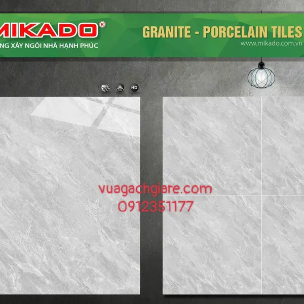 Gạch Đá 80x80 Ốp Lát Mikado Giá Rẻ xám vân đá 8507