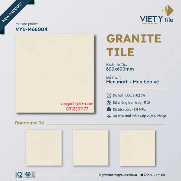 Gạch Đá Mờ 60x60 Ốp Lát Việt Ý Giá Rẻ vàng kem VY1 - M66004