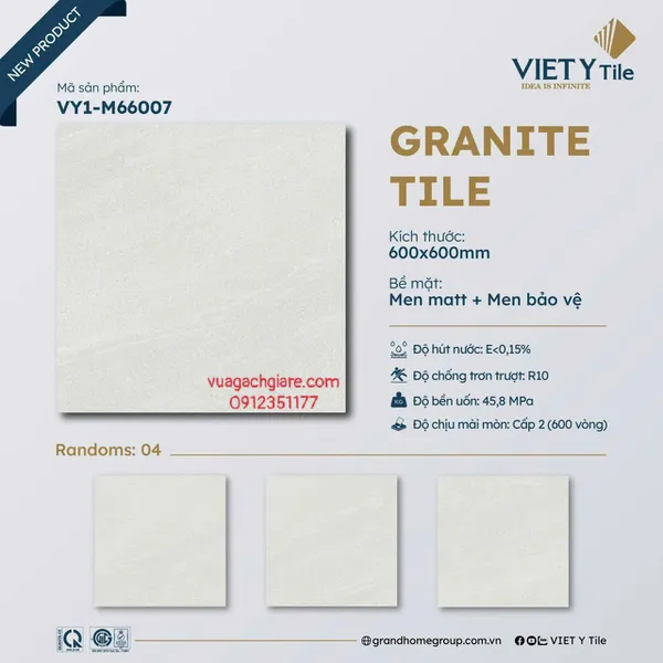 Gạch Đá Mờ 60x60 Ốp Lát Việt Ý Giá Rẻ xám nhạt VY1 - M66007