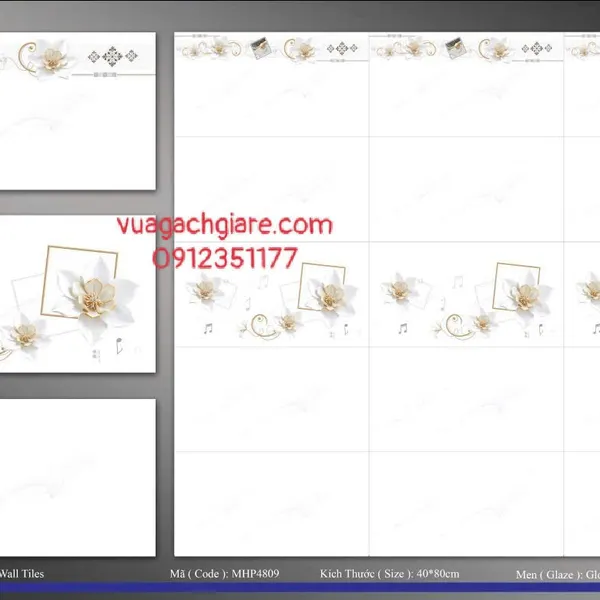 Gạch Men 40x80 Ốp Tường Giá Rẻ trắng vân khói 4809V