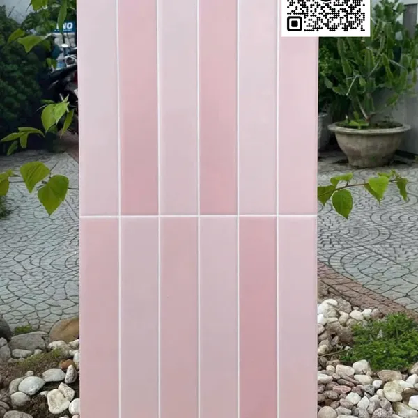 Gạch Men 30x60 Ốp Tường Trang Trí giả thẻ màu hồng N12X16