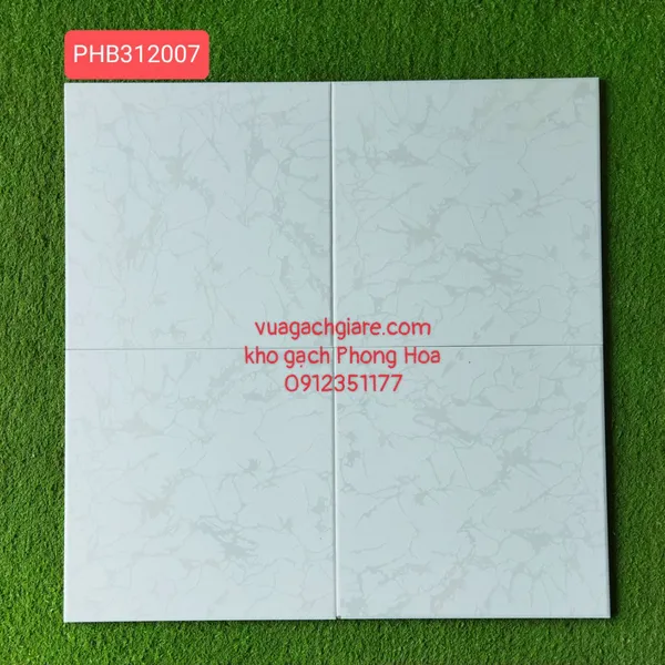 Gạch Men Lát Nền Toilet 30x30 Giá Rẻ Royal trắng vân đá B312007