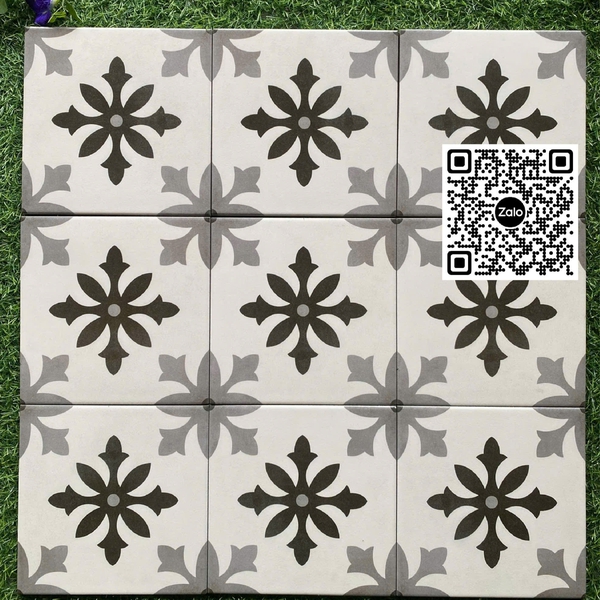 Gạch Bông 20x20 Ốp Lát Trang Trí xám đen