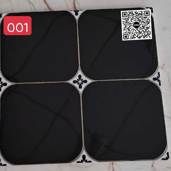 Gạch Khắc Kim 30x30 Cao Cấp nhũ bạc đen trắng 001