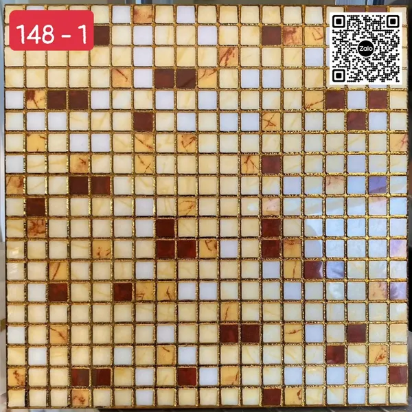 Gạch Khắc Kim 30x30 Cao Cấp nhũ vàng nâu vàng 148 - 1