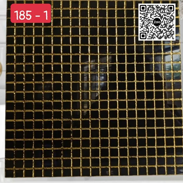 Gạch Khắc Kim 30x30 Cao Cấp nhũ vàng màu đen 185 - 1