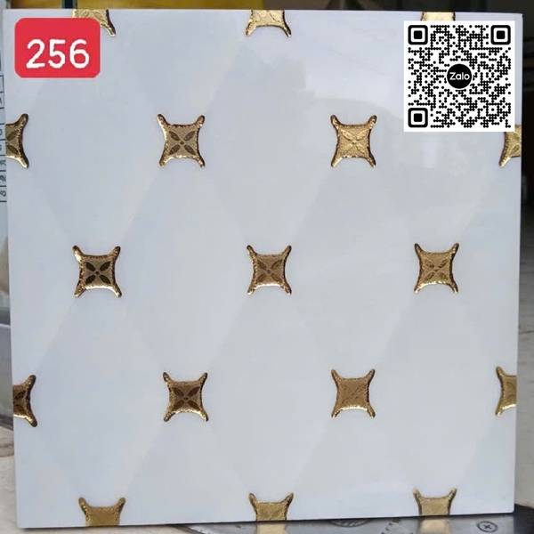 Gạch Khắc Kim 30x30 Cao Cấp nhũ vàng màu trắng 256