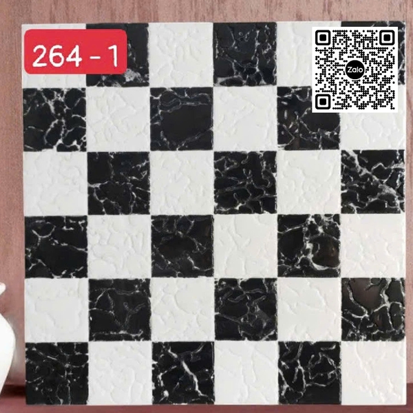 Gạch Khắc Kim 30x30 Cao Cấp nhũ bạc đen trắng 264 - 1