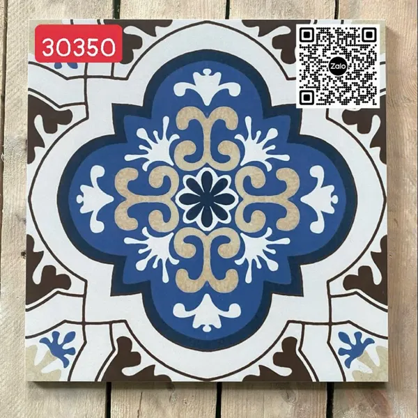 Gạch Bông 30x30 Ốp Lát Trang Trí trắng đen xanh dương 30350