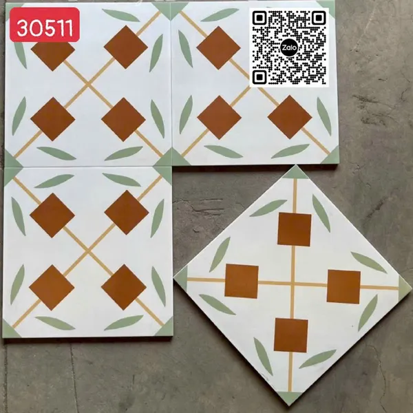 Gạch Bông 30x30 Ốp Lát Trang Trí xám nâu 30511