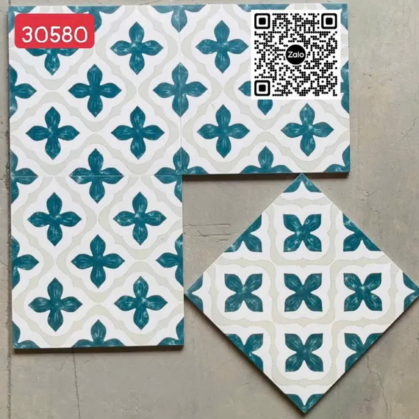 Gạch Bông 30x30 Ốp Lát Trang Trí xám xanh dương 30580