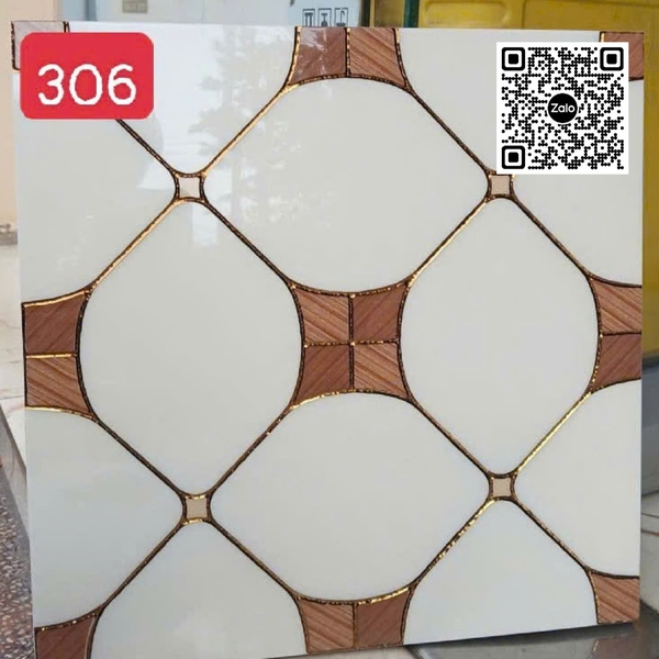 Gạch Khắc Kim 30x30 Cao Cấp nhũ vàng màu trắng 306