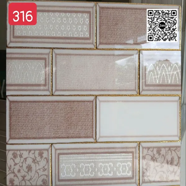 Gạch Khắc Kim 30x30 Cao Cấp nhũ vàng màu hồng 316