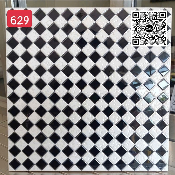 Gạch Khắc Kim 30x30 Cao Cấp nhũ bạc đen trắng 629
