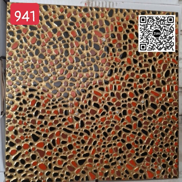 Gạch Khắc Kim 30x30 Cao Cấp nhũ vàng đen đỏ 941
