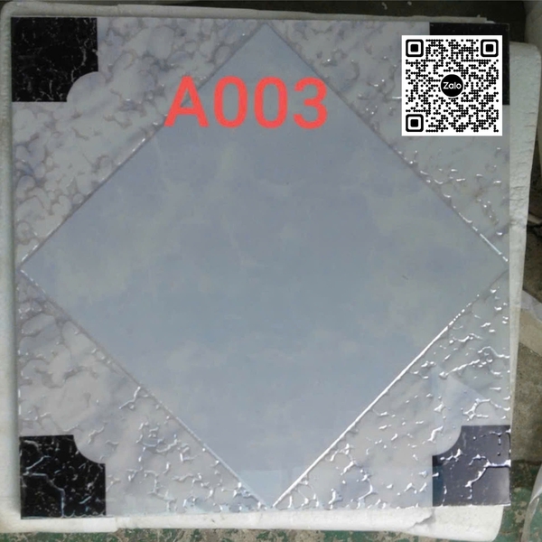 Gạch Khắc Kim 30x30 Cao Cấp nhũ bạc vân mây A003