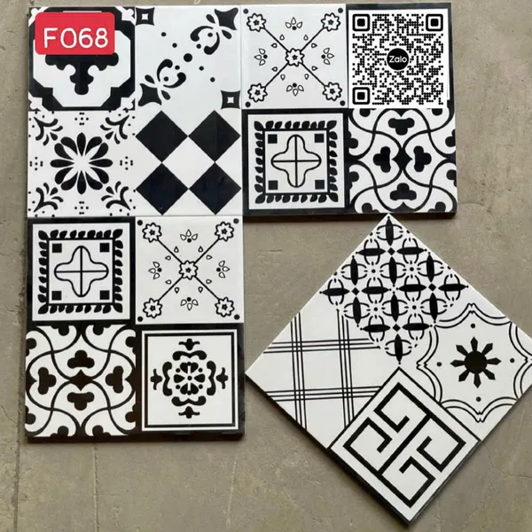 Gạch Bông 30x30 Ốp Lát Trang Trí đen trắng F068
