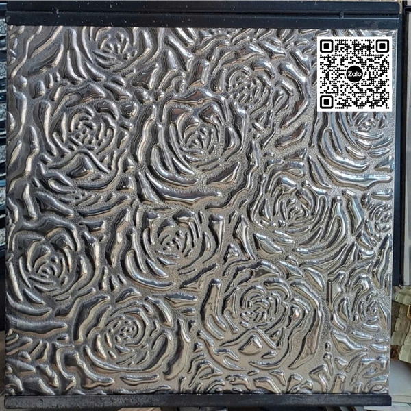 Gạch Khắc Kim 30x30 Cao Cấp nhũ bạc bông hoa
