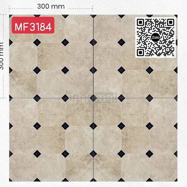 Gạch Bông 30x30 Ốp Lát Trang Trí nâu chấm đen MF3184