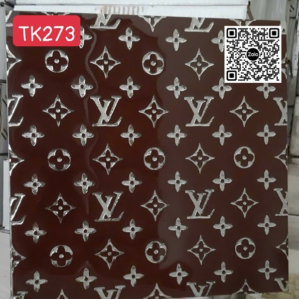 Gạch Khắc Kim 30x30 Cao Cấp nhũ bạc màu nâu TK273