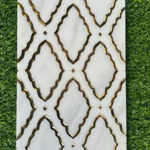 Gạch Khắc Kim 30x60 Ốp Lát Trang Trí Cao Cấp nhũ vàng màu trắng 3602
