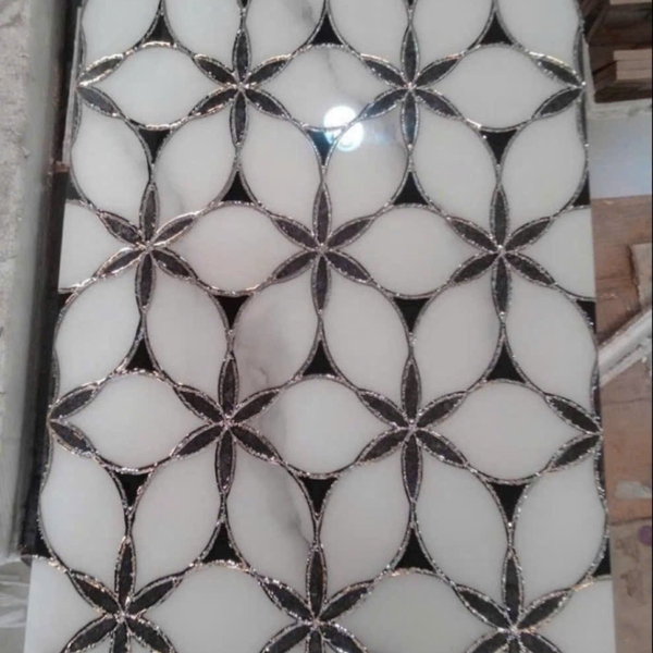 Gạch Khắc Kim 30x60 Ốp Lát Trang Trí Cao Cấp nhũ bạc đen trắng 3606
