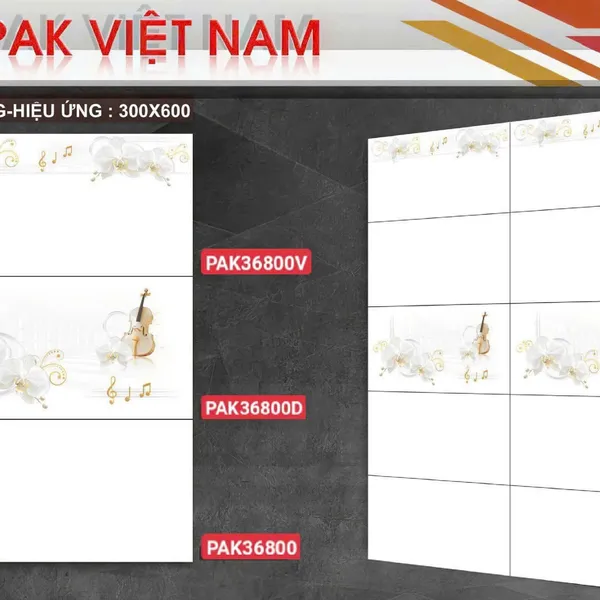 Gạch Men 30x80 Ốp Lát PAK trắng trơn 36800