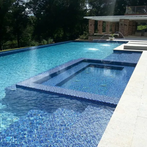 Gạch Mosaic Thuỷ Tinh Giá Rẻ xanh dương đậm nhạt