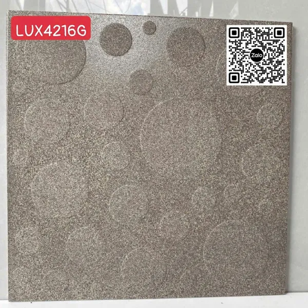 Gạch Đá Mờ 40x40 Ốp Lát màu xám hình tròn LUX4216G