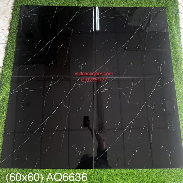 Gạch Đá 60x60 Ốp Lát Giá Rẻ đen tia chớp AQ6036