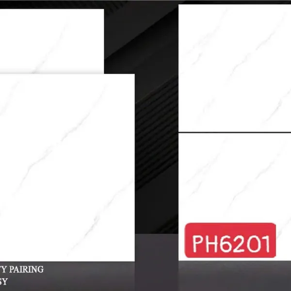 Gạch Men 60x60 Ốp Lát PAK trắng vân khói 6201