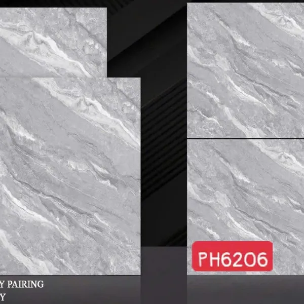 Gạch Men 60x60 Ốp Lát PAK xám vân đá 6206