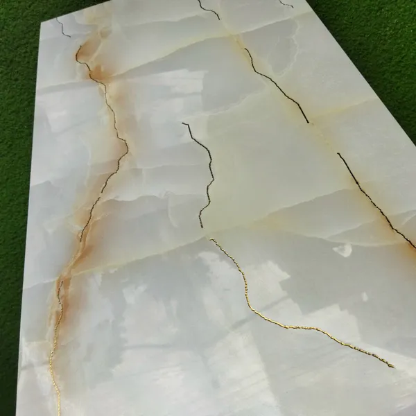 Gạch Đá Ốp Tường Khắc Kim 40x80 Cao Cấp Trung Quốc vàng kem nhũ vàng 48803