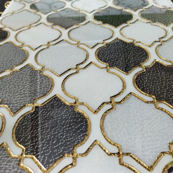 Gạch Trang Trí Khắc Kim 30x60 Trung Quốc đen trắng xám kết hợp nhũ vàng 30617