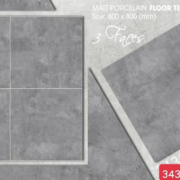 Gạch Đá Mờ Lát Nền 80x80 xám xi măng 34309