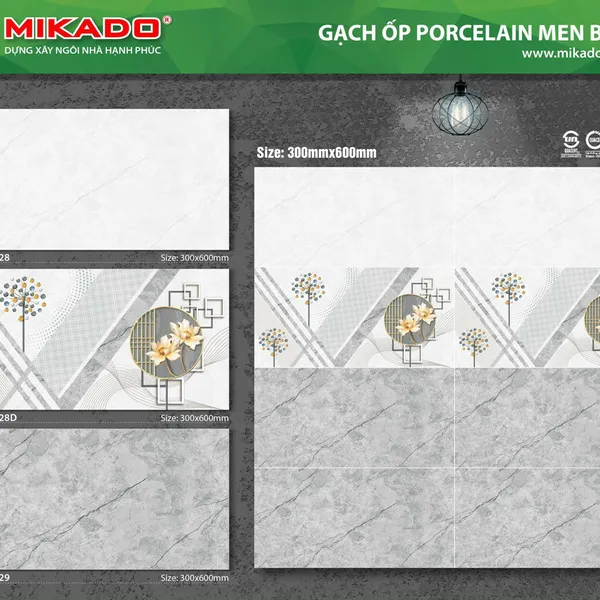 Gạch Đá Ốp Tường 30x60 Mikado xám vân đá MC3628