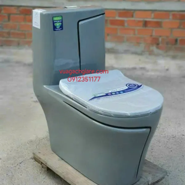 Bồn Cầu Liền Khối Giá Rẻ màu xám