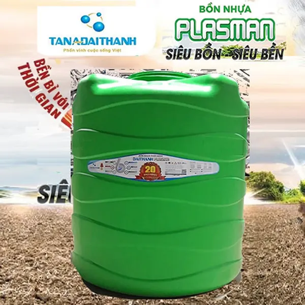 Bồn Nhựa Plasman HDPE Tân Á Đại Thành 1000L Đứng màu xanh lá