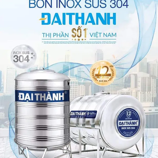 Bồn Nước Tân Á Đại Thành INOX SUS 304 2000L Đứng
