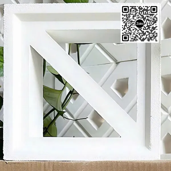 Gạch Bông Gió Xi Măng 19x19x6.5 Ốp Dán Trang Trí tam giác